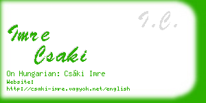 imre csaki business card